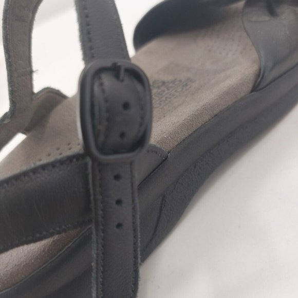 SAS Tripad Comfort Sandals Black Leather Size 5.5 M Twisted Open Toe Slingback - Picture 10 of 11